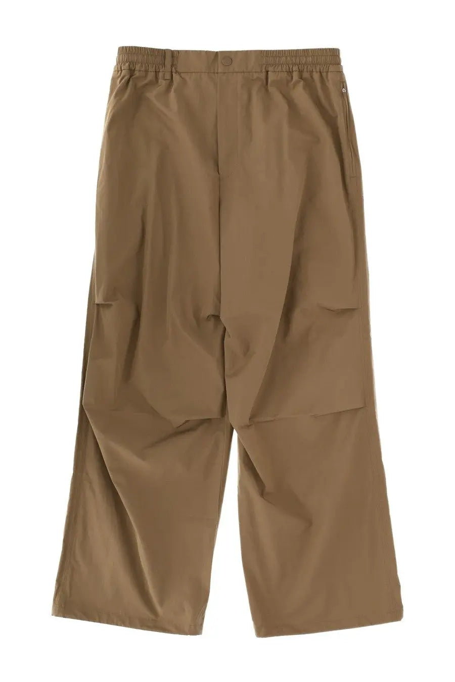 Tan cargo pants with elastic waistband and multiple pockets in apc men’s benjamin pants brown style