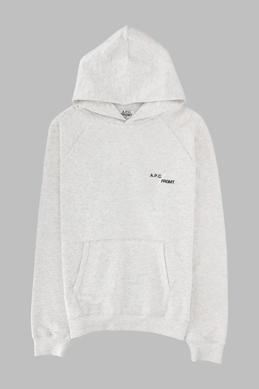 A soft heathered white a.p.c men’s felpa con grey sweatshirt made from cozy material for casual wear