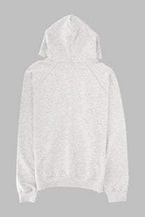 A.p.c mens felpa con grey soft heathered white hooded sweatshirt with ribbed cuffs and hem