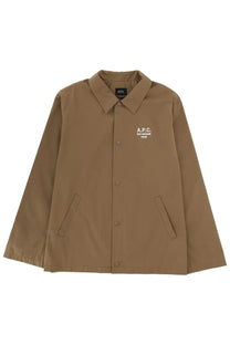 Tan a.p.c. men’s jacket in brown featuring a sleek design perfect for casual and semi-formal wear