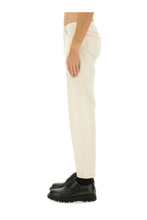 Cream-colored straight-leg denim jeans with a clean minimalist design by A.P.C for men in martin beige