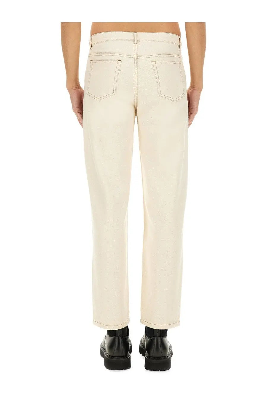 A.P.C men’s jeans martin beige cream-colored straight-leg denim jeans with a clean minimalist design