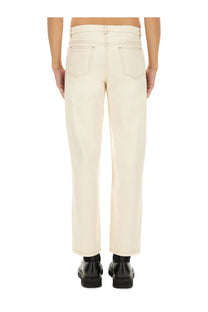 A.P.C men’s jeans martin beige cream-colored straight-leg denim jeans with a clean minimalist design