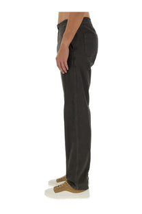 A.P.C men’s dark gray relaxed fit denim trousers with elastic waistband for casual wear