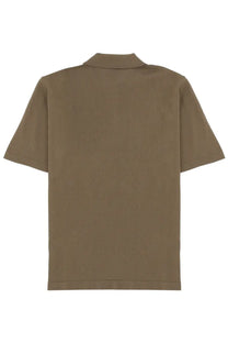 A.P.C men’s polo green short-sleeved shirt in olive with classic collar and neatly stitched hem