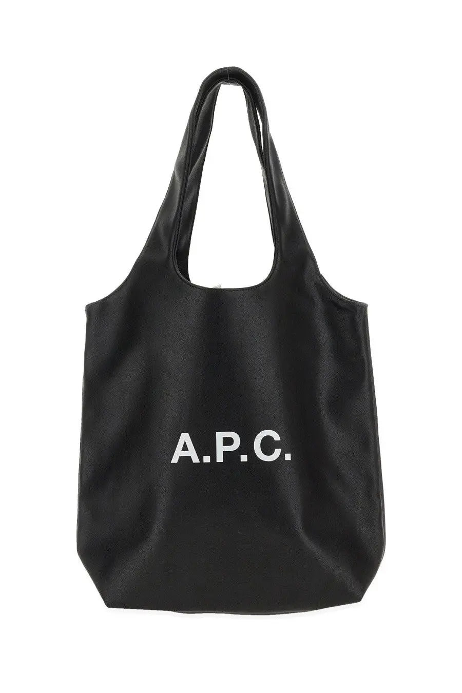 Black a.p.c unisex borsa con black leather bag front view ideal for everyday use