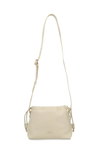 A.P.C women’s ninon mini beige cream leather crossbody bag with adjustable strap and gold-tone hardware