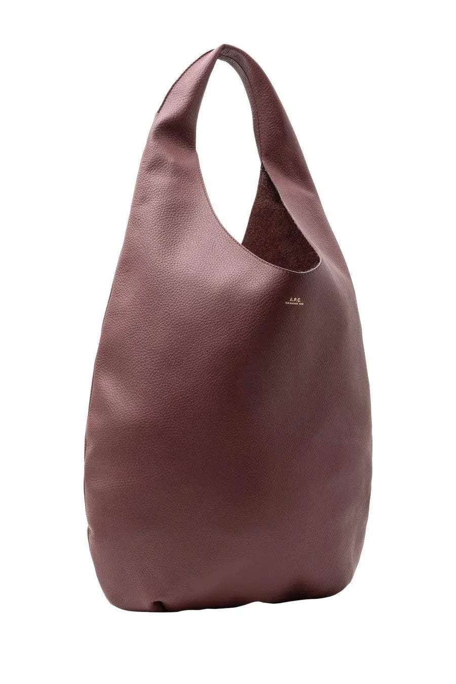 A.P.C women’s borsa LE neige multicolor sleek brown leather hobo bag with soft pebbled texture and minimalist design