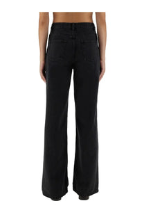 A.p.c women’s elizabeth black high-waisted wide-leg denim jeans shown from the back with classic pockets