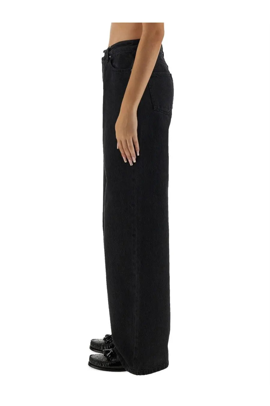 A.P.C women’s Elizabeth jeans black wide-leg denim jeans with straight cut and classic five-pocket design