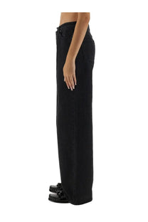 A.P.C women’s Elizabeth jeans black wide-leg denim jeans with straight cut and classic five-pocket design