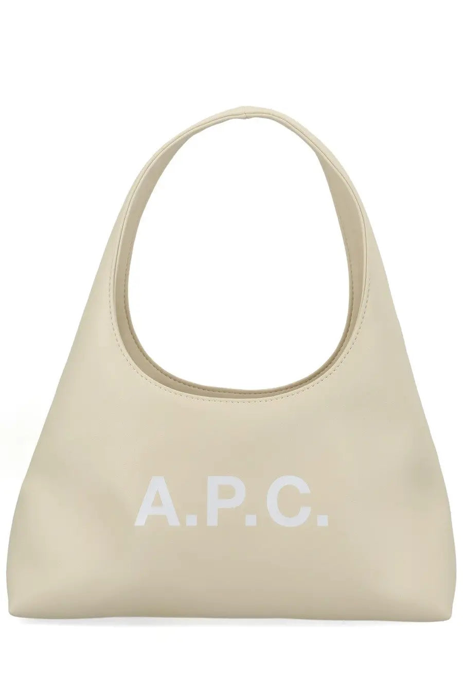 Cream-colored a.p.c women’s ninon baby bag in beige leather with multiple compartments for daily use