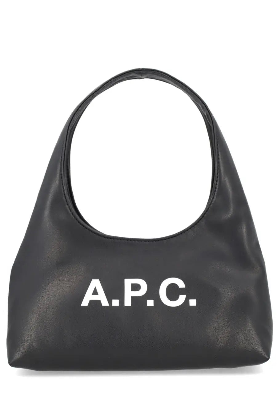 Black a.p.c ninon baby bag in black leather designed for stylish and practical use by women