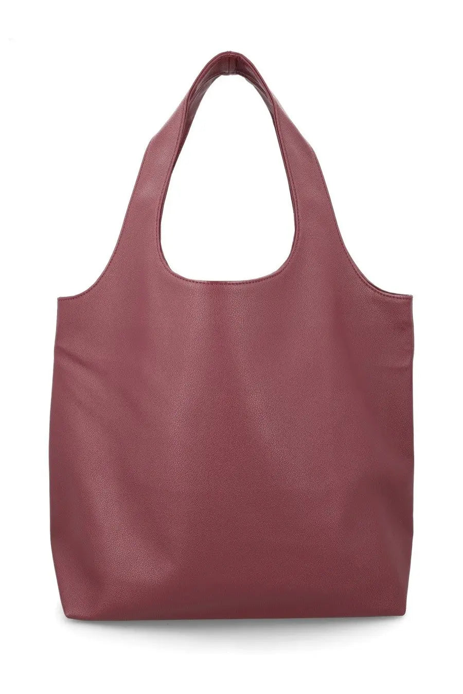 A.p.c women’s ninon tote bag in burgundy faux leather with minimalist design and sturdy handles
