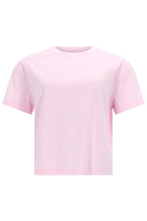 A.p.c women’s soft pink short-sleeved crew neck t-shirt with subtle embroidered logo on left chest