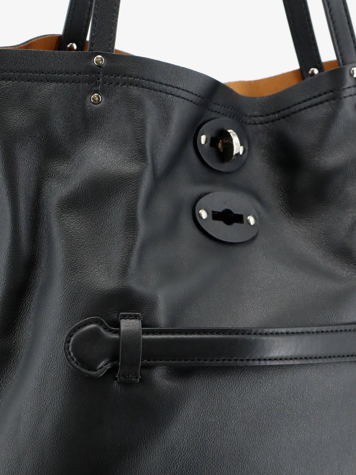 Zanellato Women's Spasso Leather Shopping Bag Black
