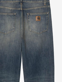 Carhartt Wip Men's Aaron Pant Blue Denim Jeans Blue
