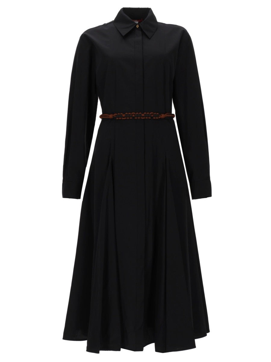 Max Mara Studio Women's Poplin Chemisier Dress Black
