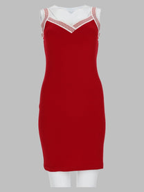 Versace Women's Dress with Motif Jacquard Red