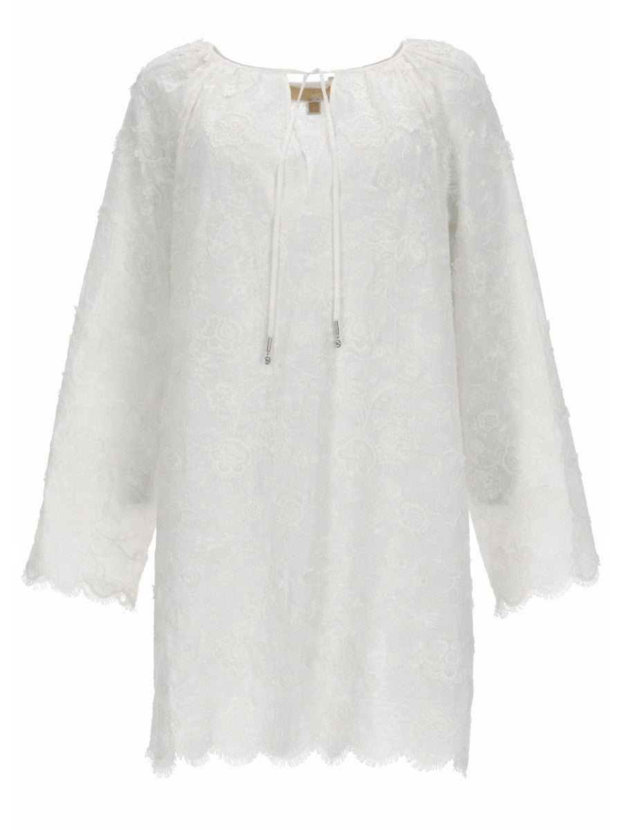 Michael Kors Women's Abito Con Ricami Floreali White