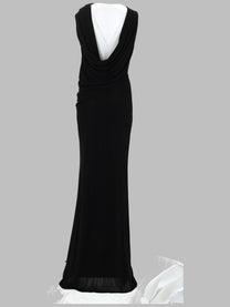 Tom Ford Women's Abito DA Sera in Jersey Crêpe Drappeggiato Black