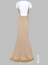 Tom Ford Women's Abito DA Sera Smanicato in Raso Con Ricami Catena Beige