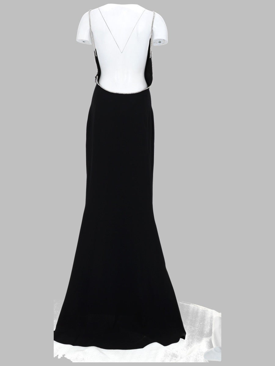 Tom Ford Women's Abito DA Sera Smanicato in Raso Con Ricami Catena Black