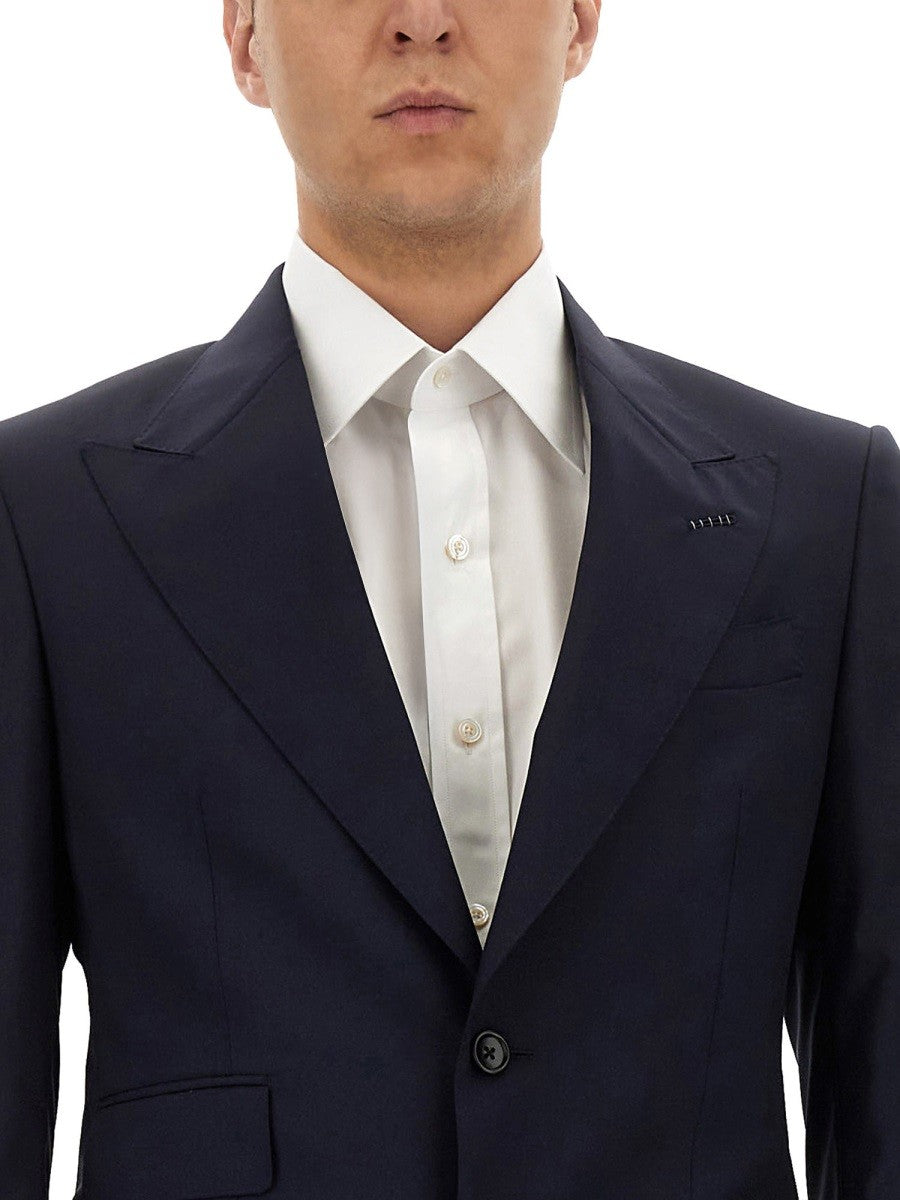 Tom Ford Men's Abito Grand Overcheck Shelton Blue
