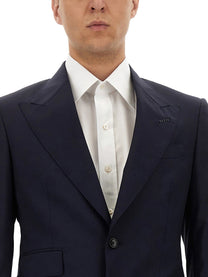 Tom Ford Men's Abito Grand Overcheck Shelton Blue