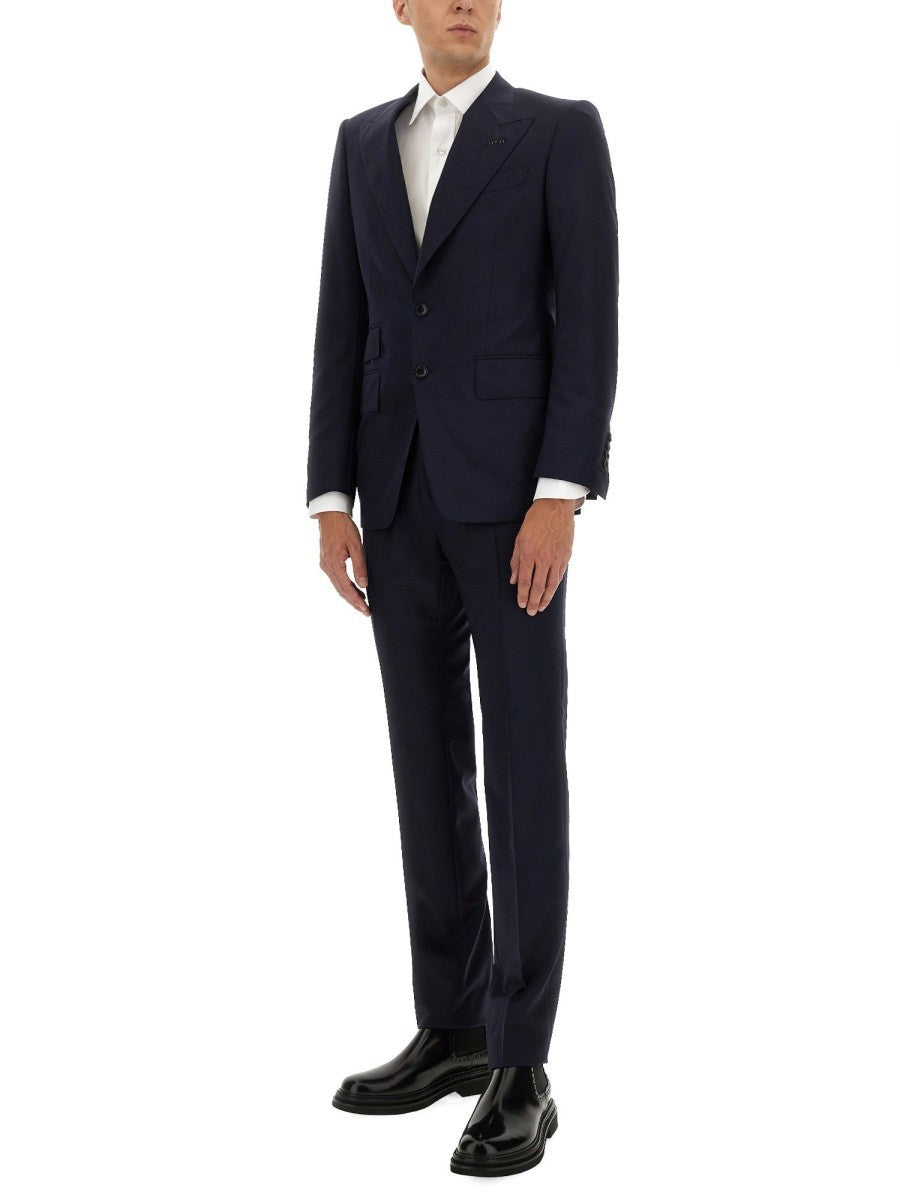 Tom Ford Men's Abito Grand Overcheck Shelton Blue
