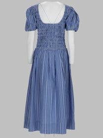 Ganni Women's Abito in Cotone Righe Blue
