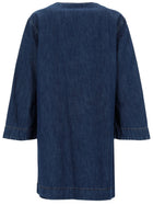 Valentino Women's Denim Chambray Dress Blue, view 3