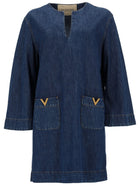 Valentino Women's Denim Chambray Dress Blue