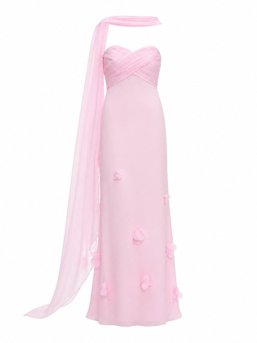 self-portrait Women's Abito in Georgette Con Foulard Blue