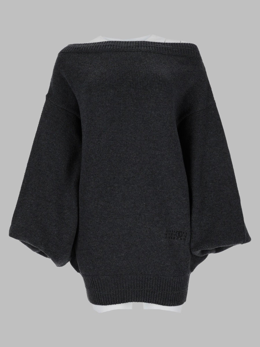MM6 Maison Margiela Women's Abito in Maglia Di Lana Grey