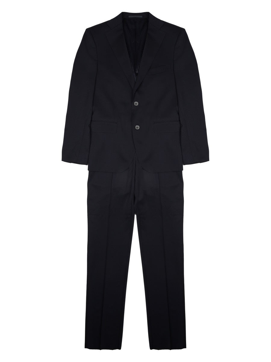 Colamarino Men's Abito in Misto Lana Con Giacca Monopetto Black
