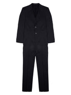 Colamarino Men's Wool Blend Suit with Single-Breasted Jacket Black