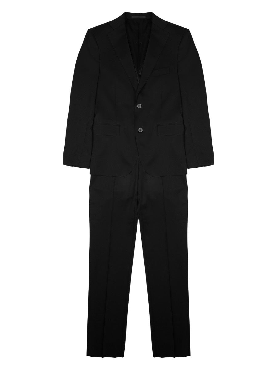Colamarino Men's Abito in Misto Lana Con Giacca Monopetto Black