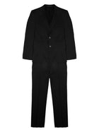 Colamarino Men's Wool Blend Suit with Single-Breasted Jacket Black