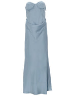 ROTATE Birger Christensen Women's Satin Dress with Corsetto Blue