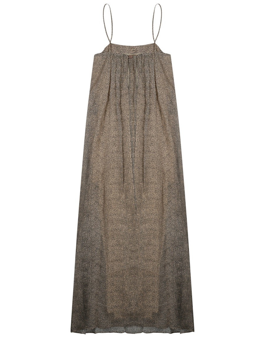 Alysi Women's Abito Lungo Pois Brown