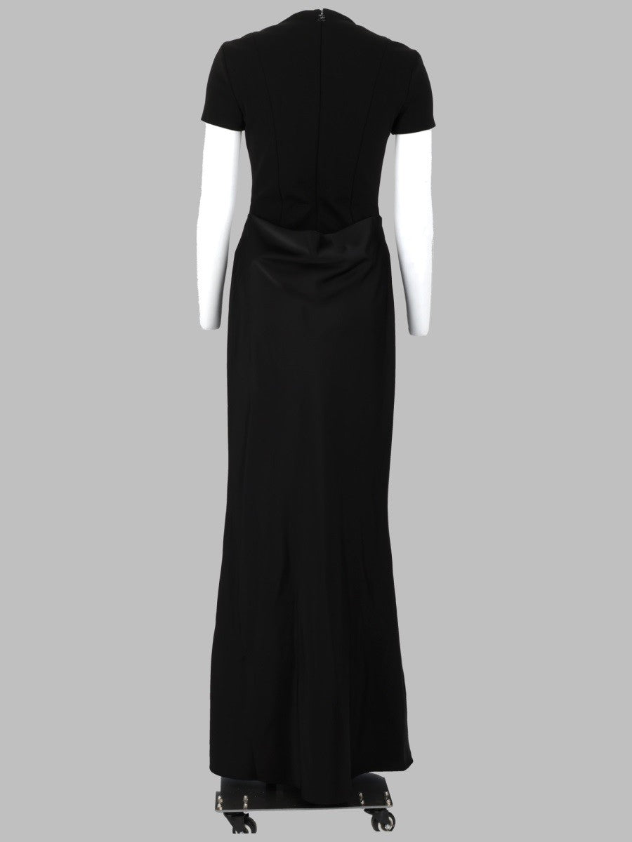 Rotate Women's Abito Lungo Con Maniche Corte Drappeggio Black