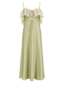 Chloé Women's Abito Lungo Con Spalline Sottili Green