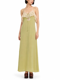 Chloé Women's Abito Lungo Con Spalline Sottili Green