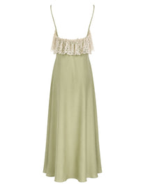Chloé Women's Abito Lungo Con Spalline Sottili Green
