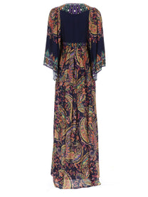 ETRO Women's Abito Lungo Con Stampa Paisley Multicolor