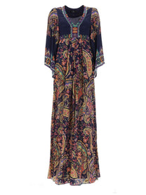 ETRO Women's Abito Lungo Con Stampa Paisley Multicolor