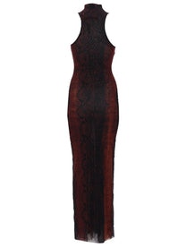 Jean Paul Gaultier Women's Abito Lungo Con Stampa Pitone Brown