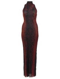 Jean Paul Gaultier Women's Abito Lungo Con Stampa Pitone Brown