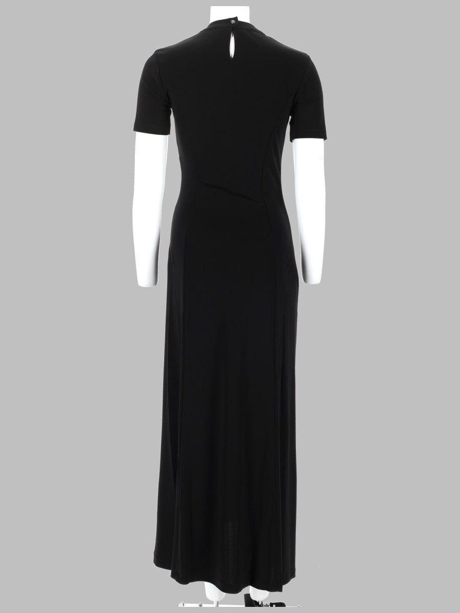 Rabanne Women's Abito Lungo in Jersey Drappeggiato Black